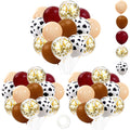 Lukinuo Cow Balloons 95pcs Brown Blush Neutral Cow Print Balloon Confetti Helium Latex Western Balloon for Western Cowboy Cowgirl Rodeo Theme Birthday Baby Shower Party Rodeo Farm Cow Party Decoration