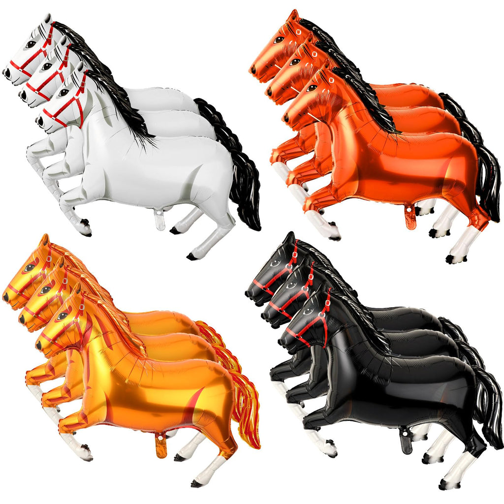 Galloping Horse Foil Balloons 12-Pack