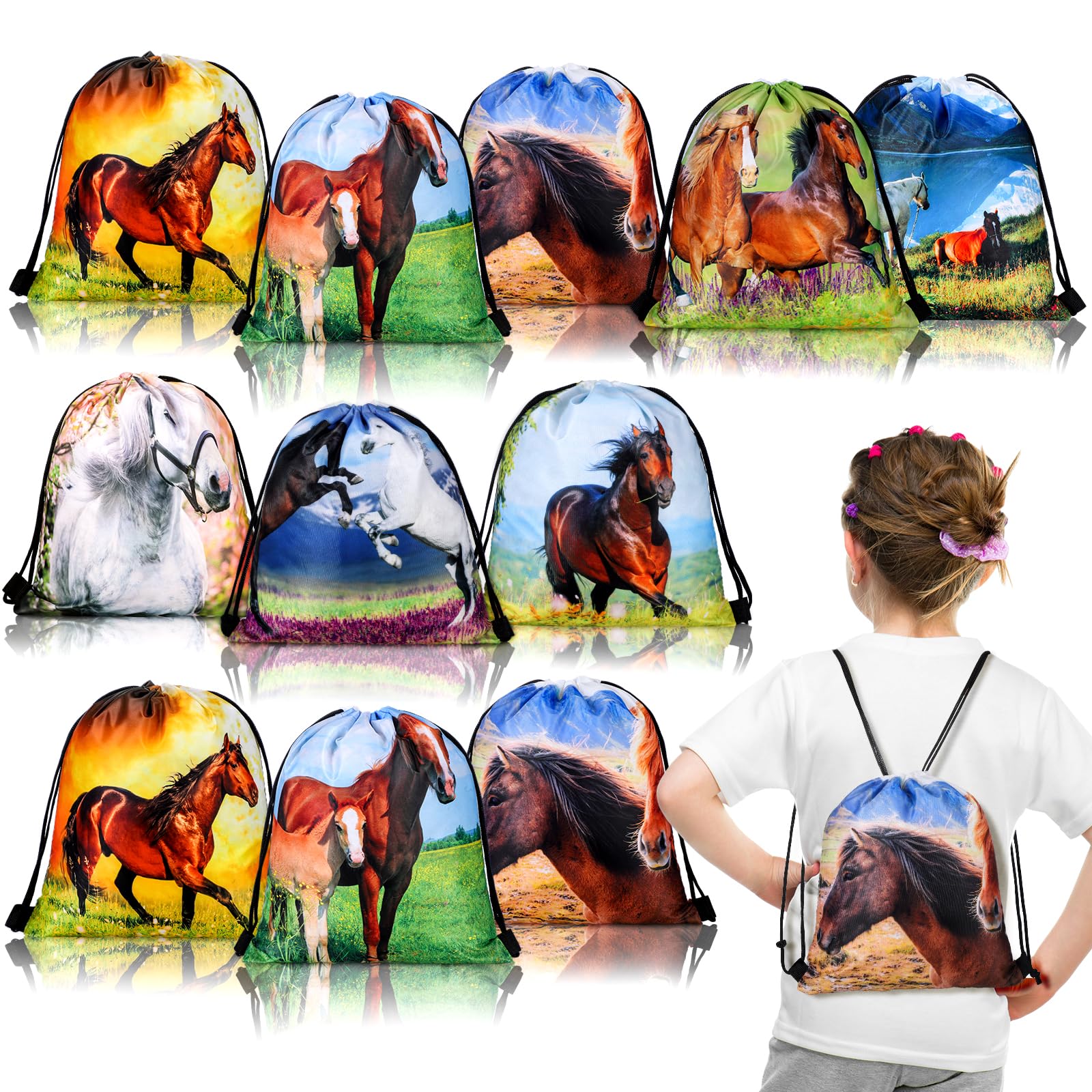 Equestrian Delight 30-Pack Drawstring Favor Bags